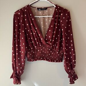 Polkadot Cropped Blouse